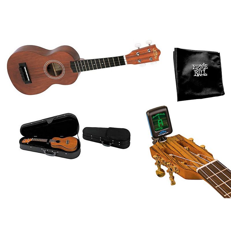 Lanikai LU-11 Standard Ukulele Regular Nato Bundle with Hardcase and Accessories Natural