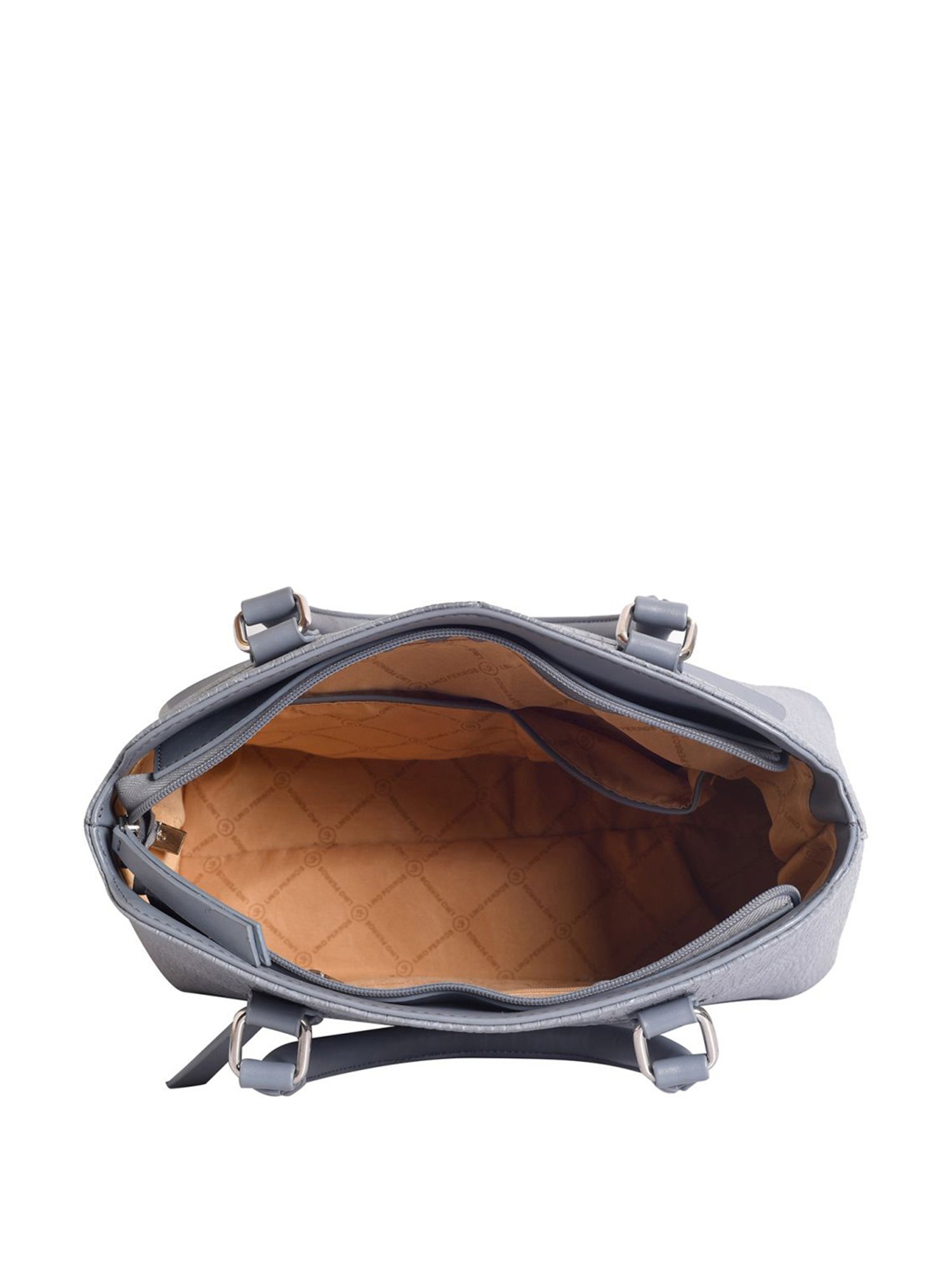 Lino Perros Grey Textured Medium Handbag