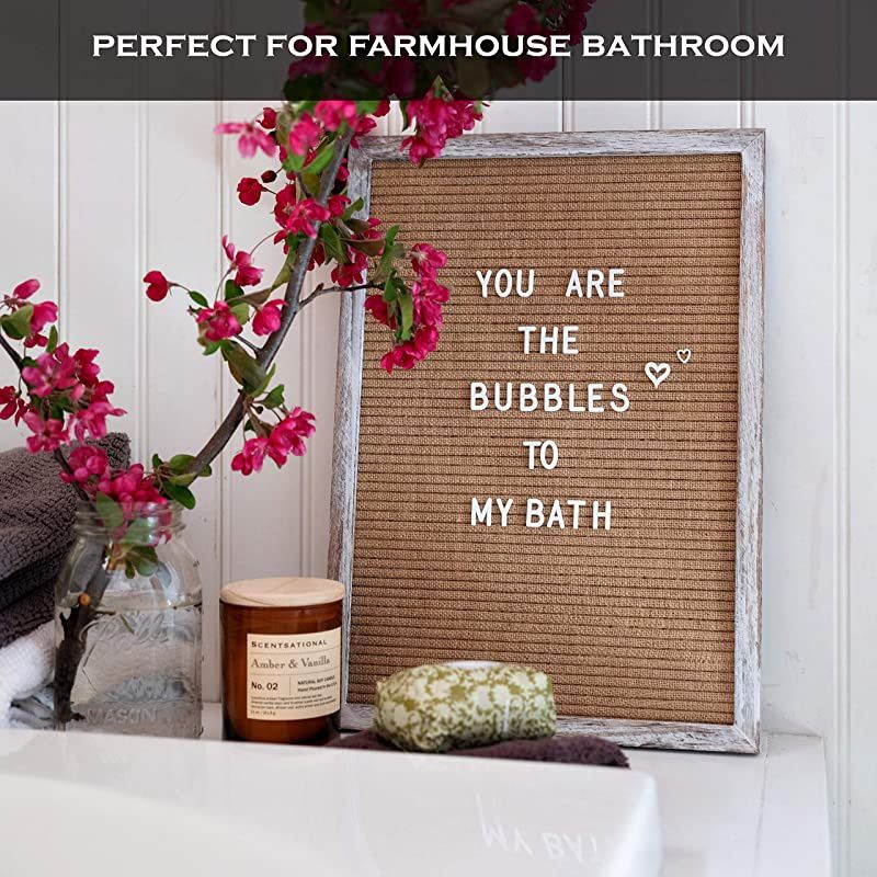 Letter Board The New Felt Letter Board 12x17 Inch Rustic Shabby Chic Wood Frame 374 Precut White Letters Script Words Emojis Wall Hook Canvas Bag Stand Changeable Message Board