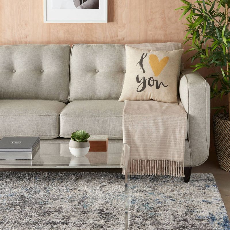 18"x18" I Love You Throw Pillow Natural - Kathy Ireland Home