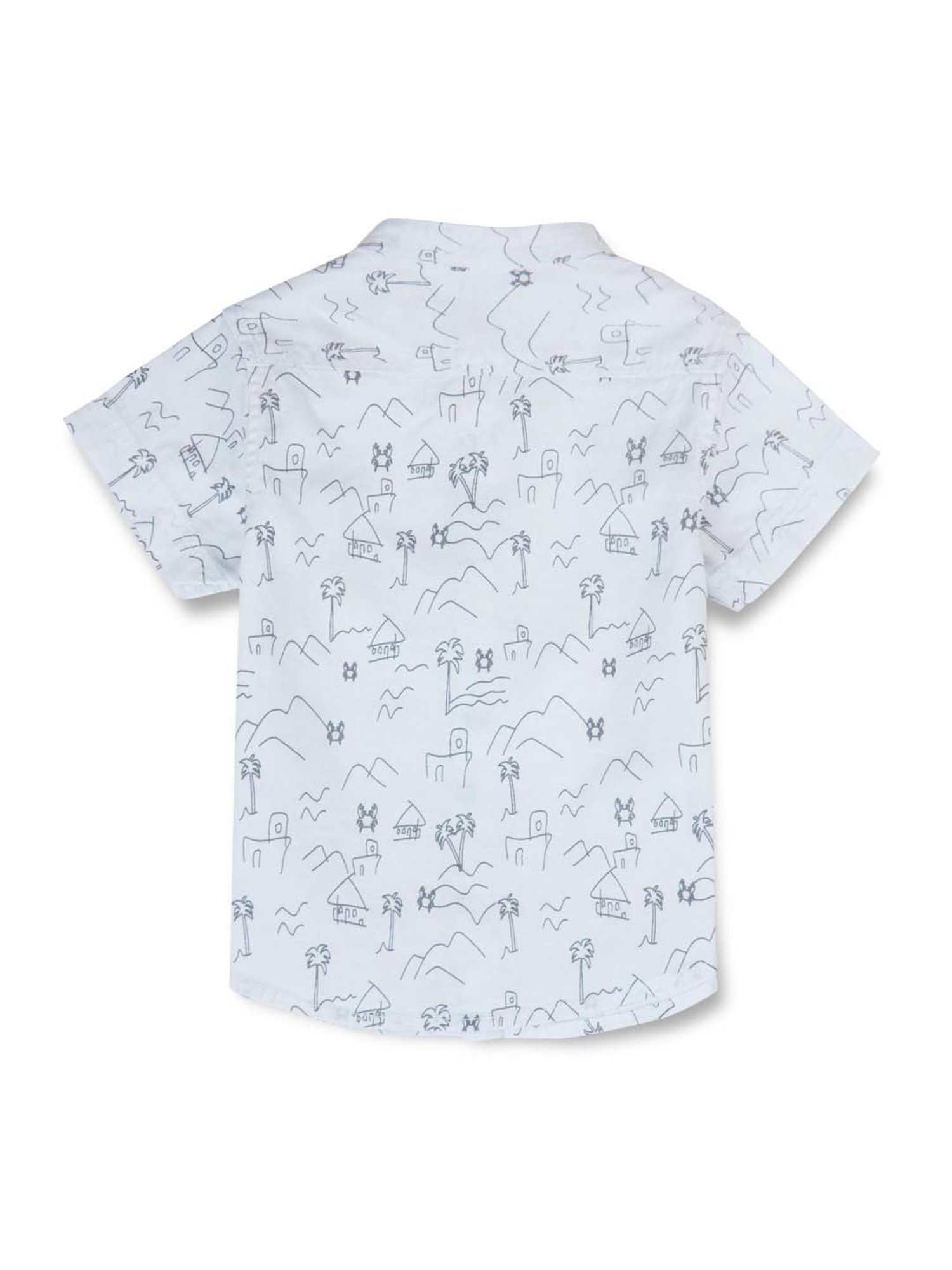 GJ baby Kids White Cotton Printed Shirt