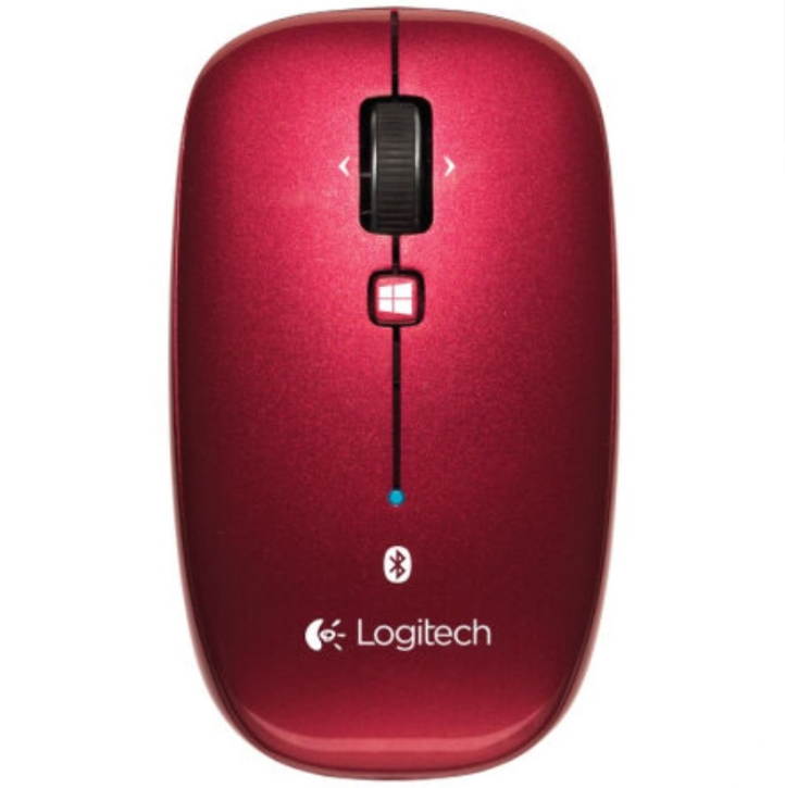 Logitech M557 Wireless 3.0 Bluetooth Mouse Black Red Sliding Mouse