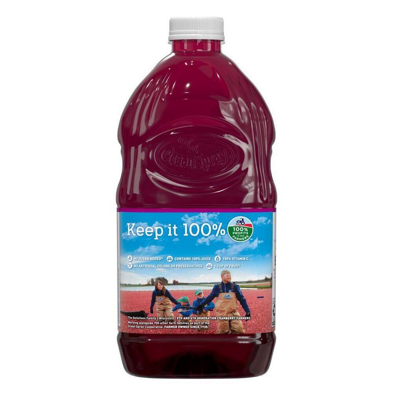 Ocean Spray 100% Cran-Raspberry Juice - 64 fl oz Bottle