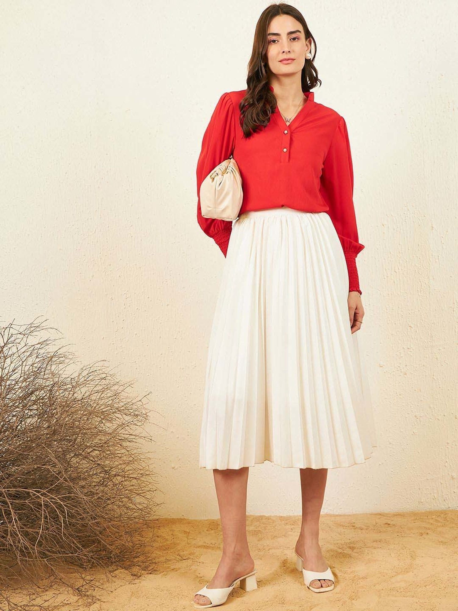 Carlton London Red Regular Fit Top