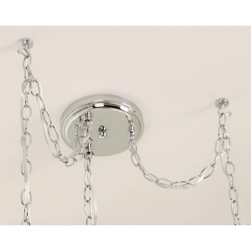 Vienna Full Spectrum Chrome Swag Pendant Chandelier Crystal Rain 3-Light Fixture for Dining Room House Foyer Kitchen Entryway