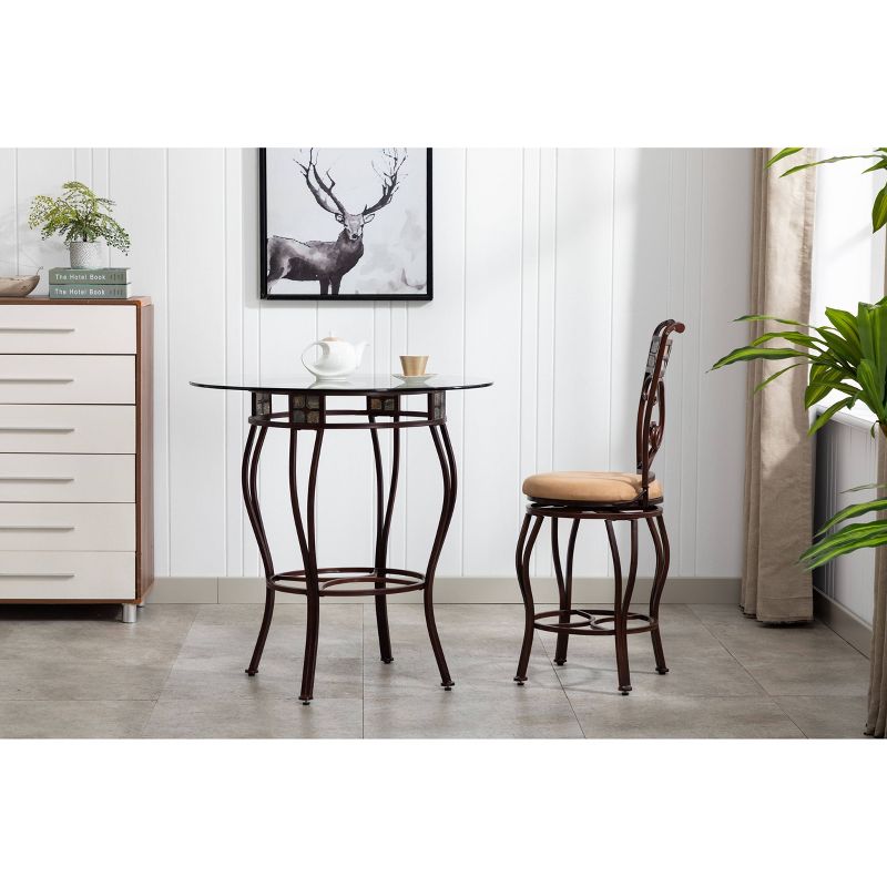 Boraam Industries Beau Swivel 24" Counter Height Barstool - Black/Gold