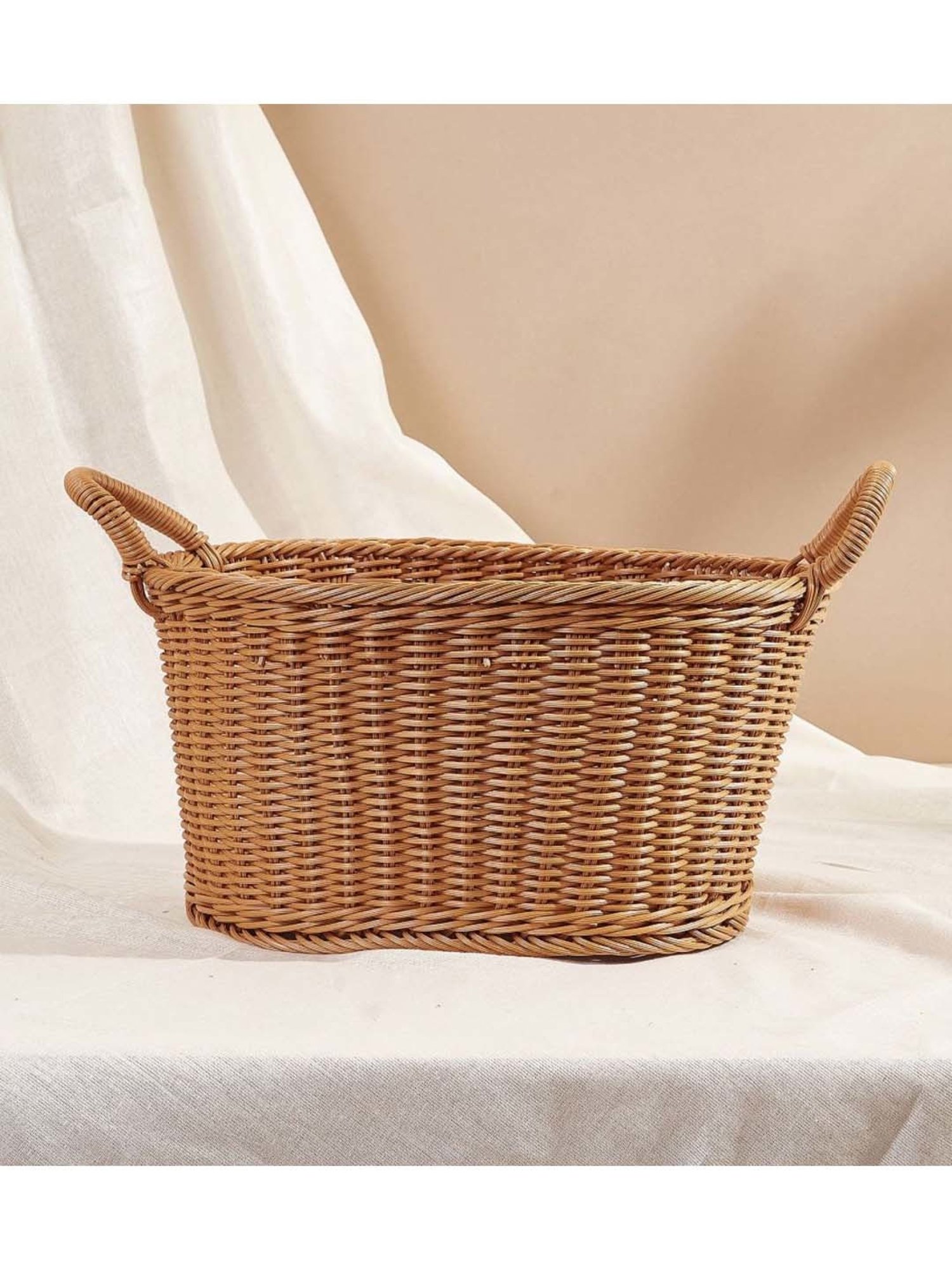 Mason Home Plastic Rattan Oval Basket - Small