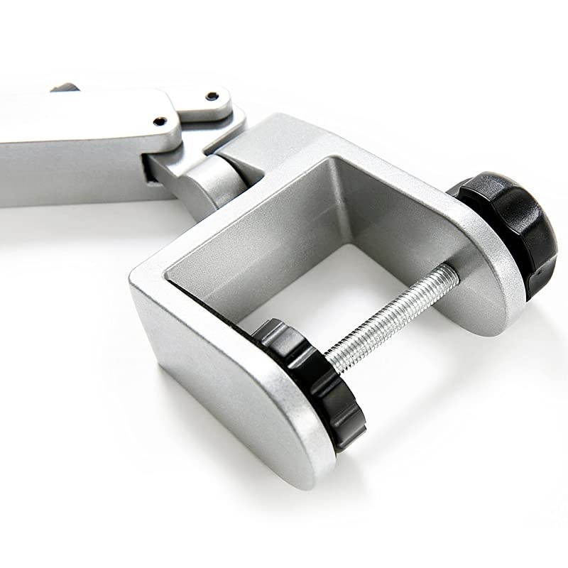 2 Packs 1 Pair Rotating Desk Extension Elbow Pad Armrest Aluminum Alloy Arm Stand Wrist Rest Ergonomically Designed for Professional Computer Monitor Working Lift Adjustable Sliver