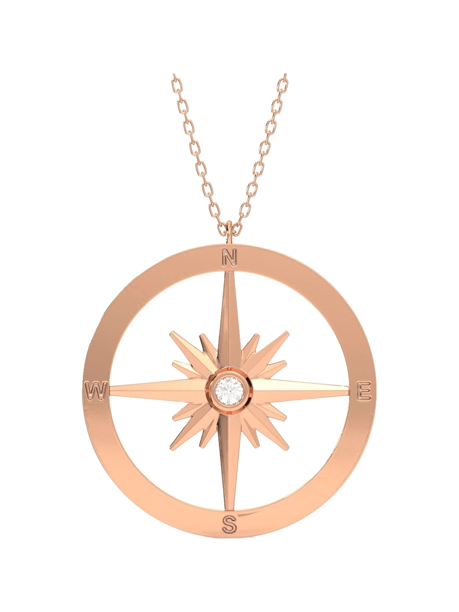 Silvermist 925 Sterling Silver Guiding Compass Chain Pendant for Women & Girls