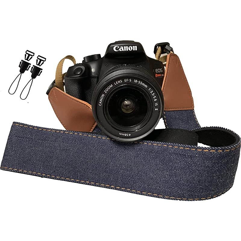 Jeans Camera Strap Real Denim Belt for All DSLR Camera. Denim Style Universal SLR Strap, Neck Shoulder Camera Strap for Canon, Nikon,Pentax, Sony, Fujifilm and Digital Camera
