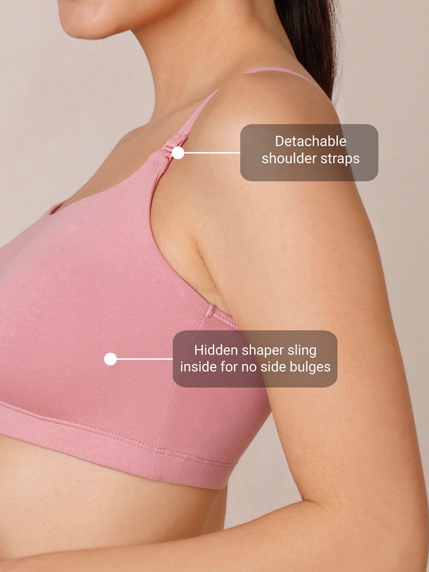 Nykd Pink Non-padded Bra