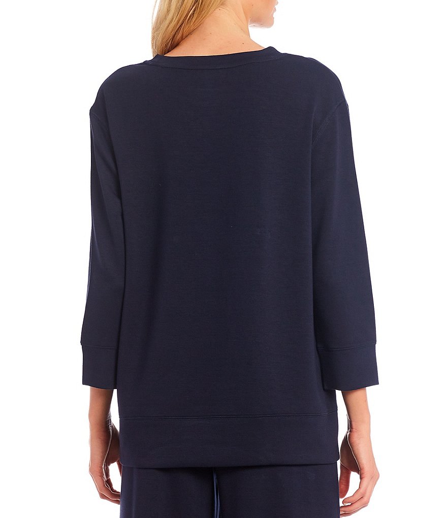 Westbound Soft Touch Crew Neck 3/4 Sleeve Coordinating Pullover