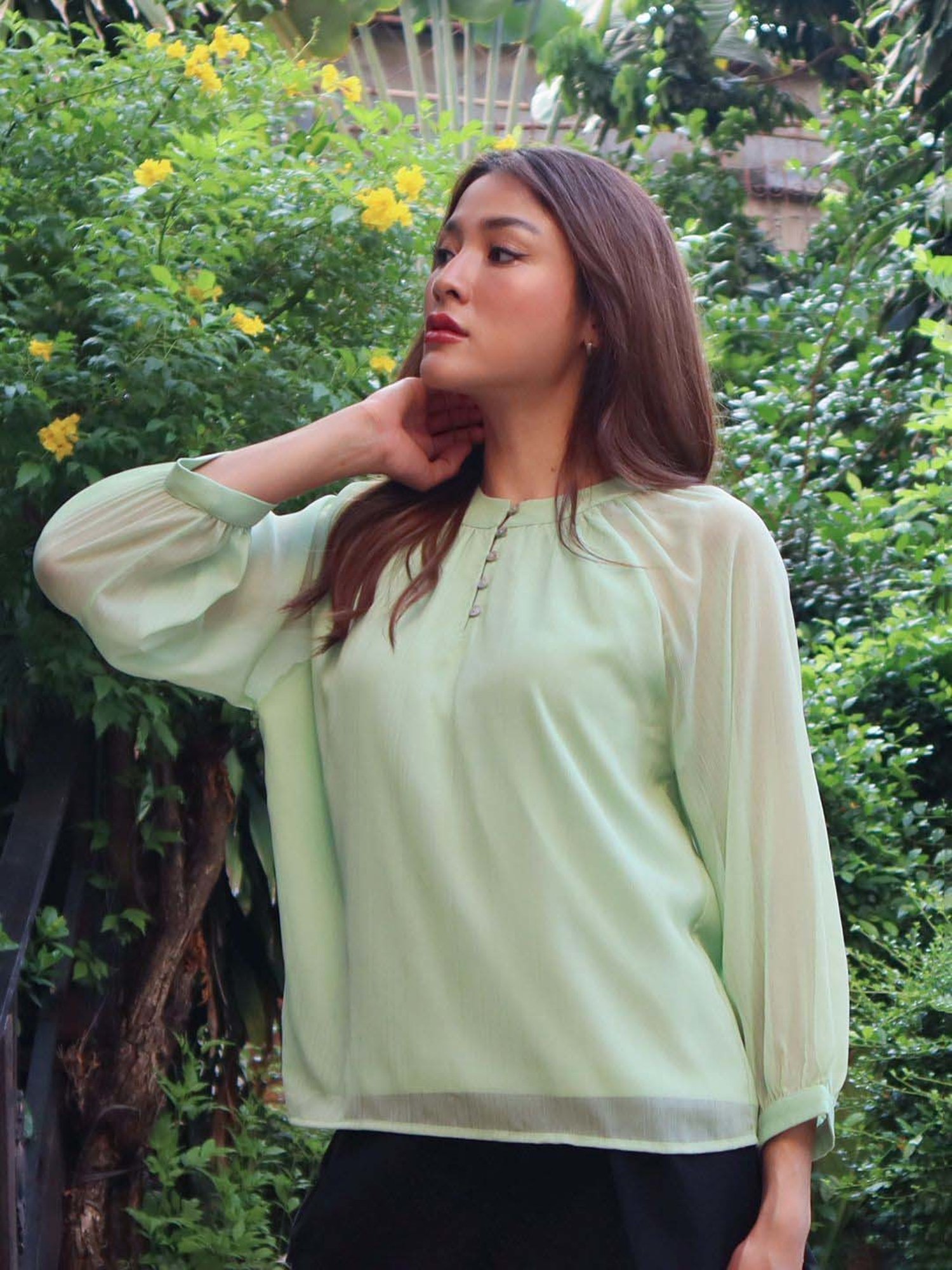 Zink London Green Straight Fit Top