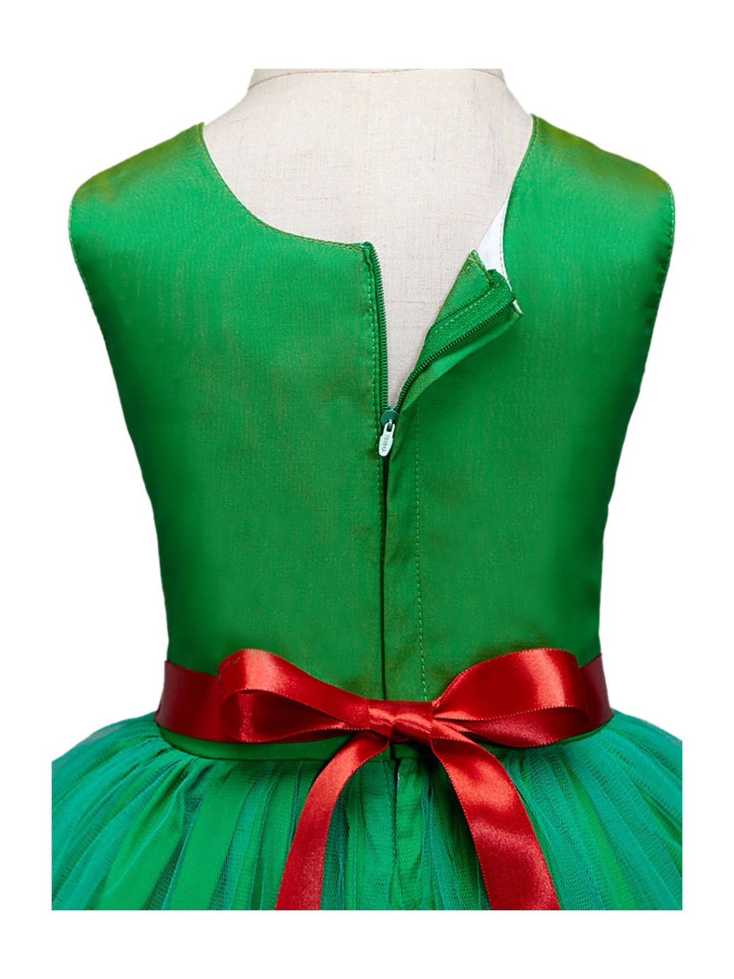 The Magic Wand Kids Green Solid Dress with Belt