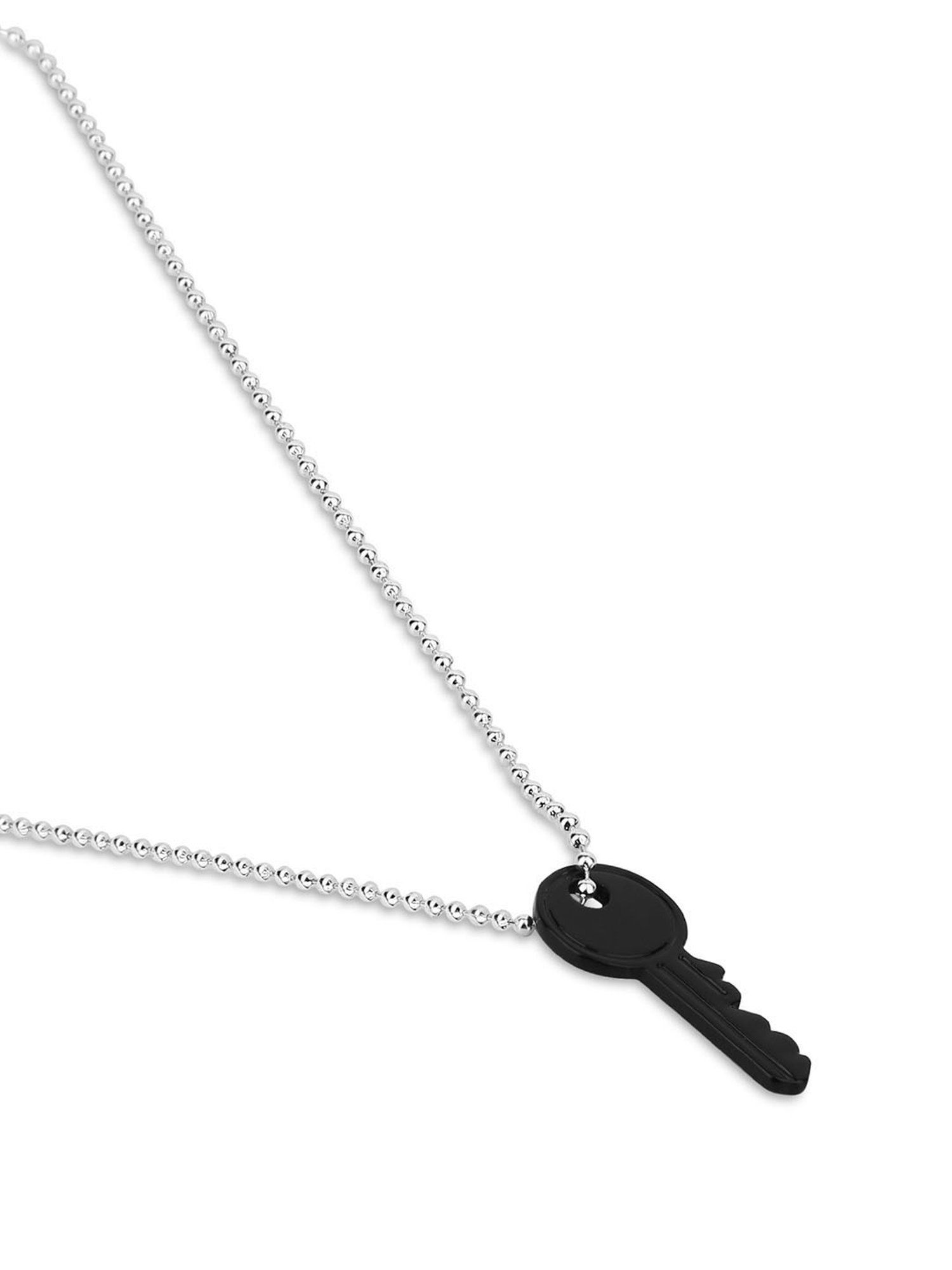 The Bro Code Silver-Plated Black Key Pendant Necklace for Men