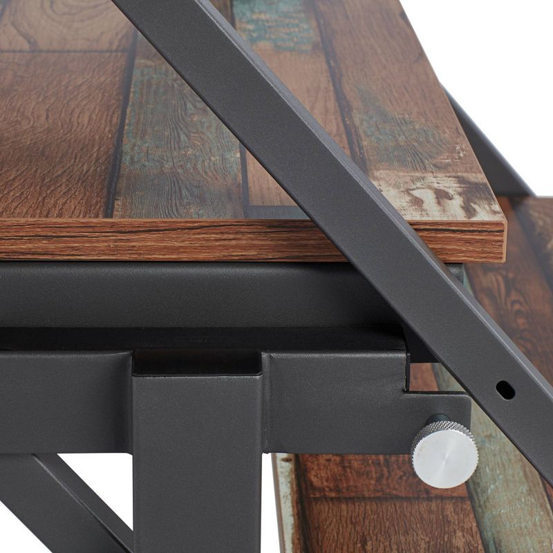 55 Downing Street Distressed Walnut Convertible Bookshelf Dining Table