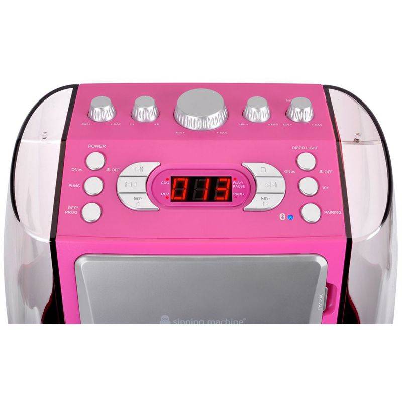 Singing Machine SML605 Karaoke System, LED Disco Lights No Dancing Water. Pink