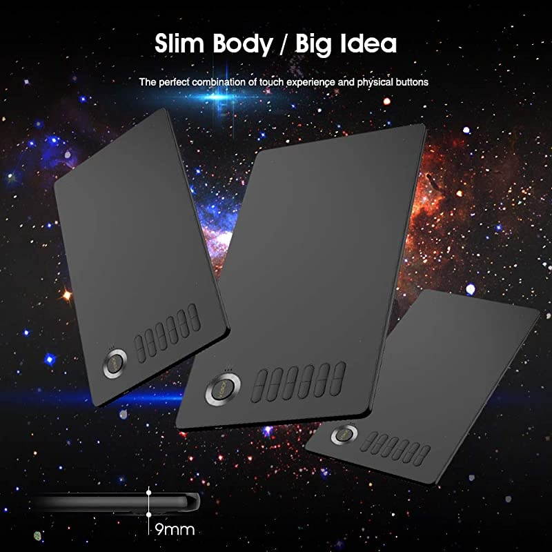 A15 Graphic Drawing Tablet 10x6 inch Digital Pen Tablet with BatteryFree Passive Stylus and 12 Shortcut Keys