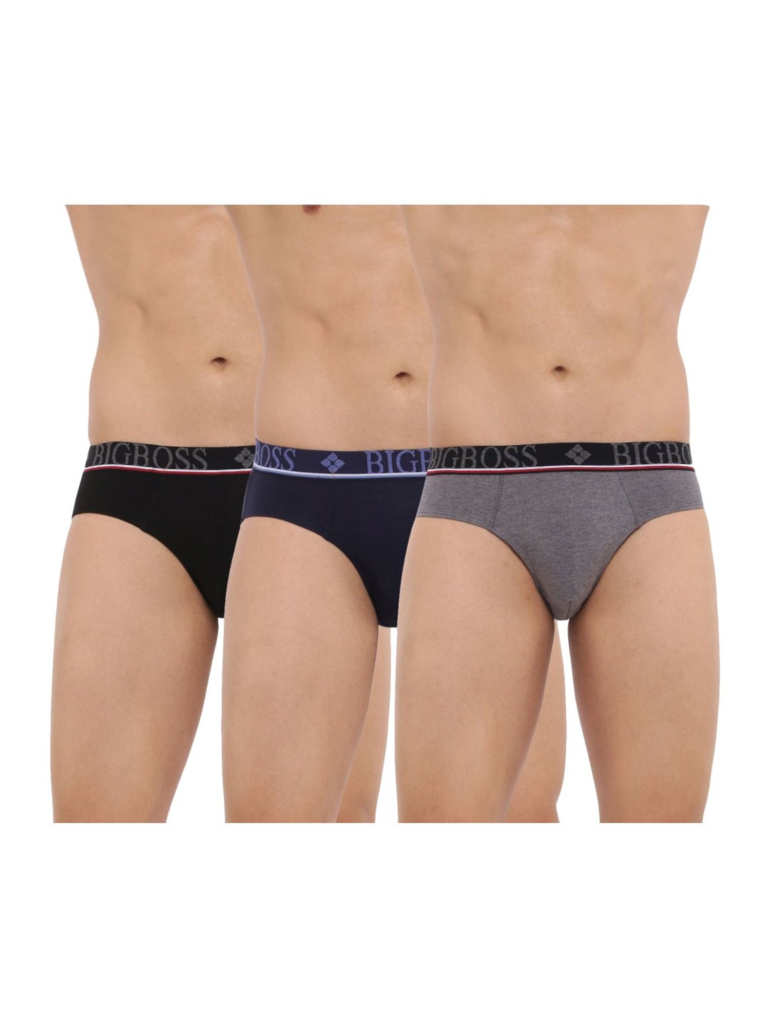 Dollar Bigboss Assorted Color Cotton J-Class Mobilio Briefs (Pack Of 3)