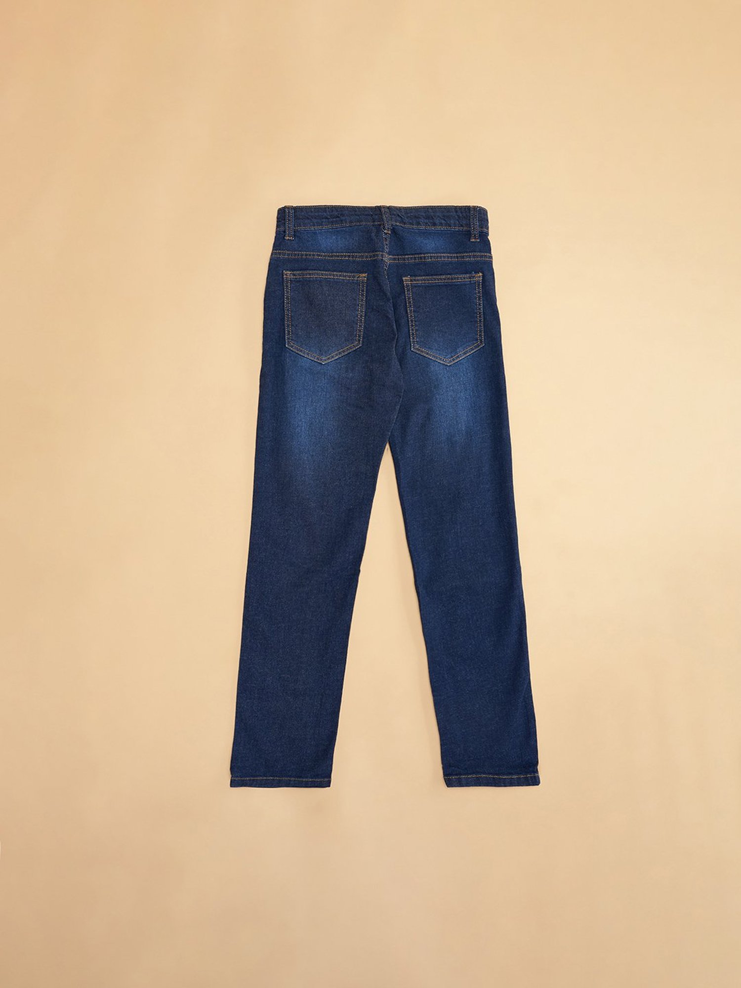 YU by Pantaloons Boys Dark Blue Solid Jeans