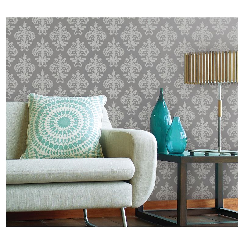 Devine Color Chantilly Peel & Stick Wallpaper Gray