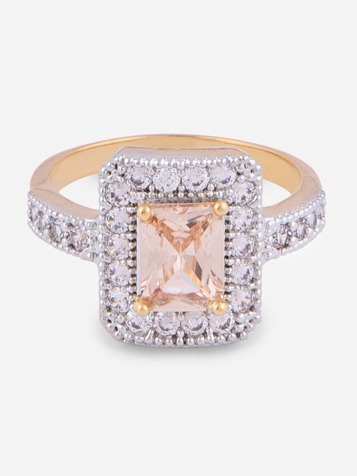 Fida Luxurious Gold-Plated American Diamond Ring for Women