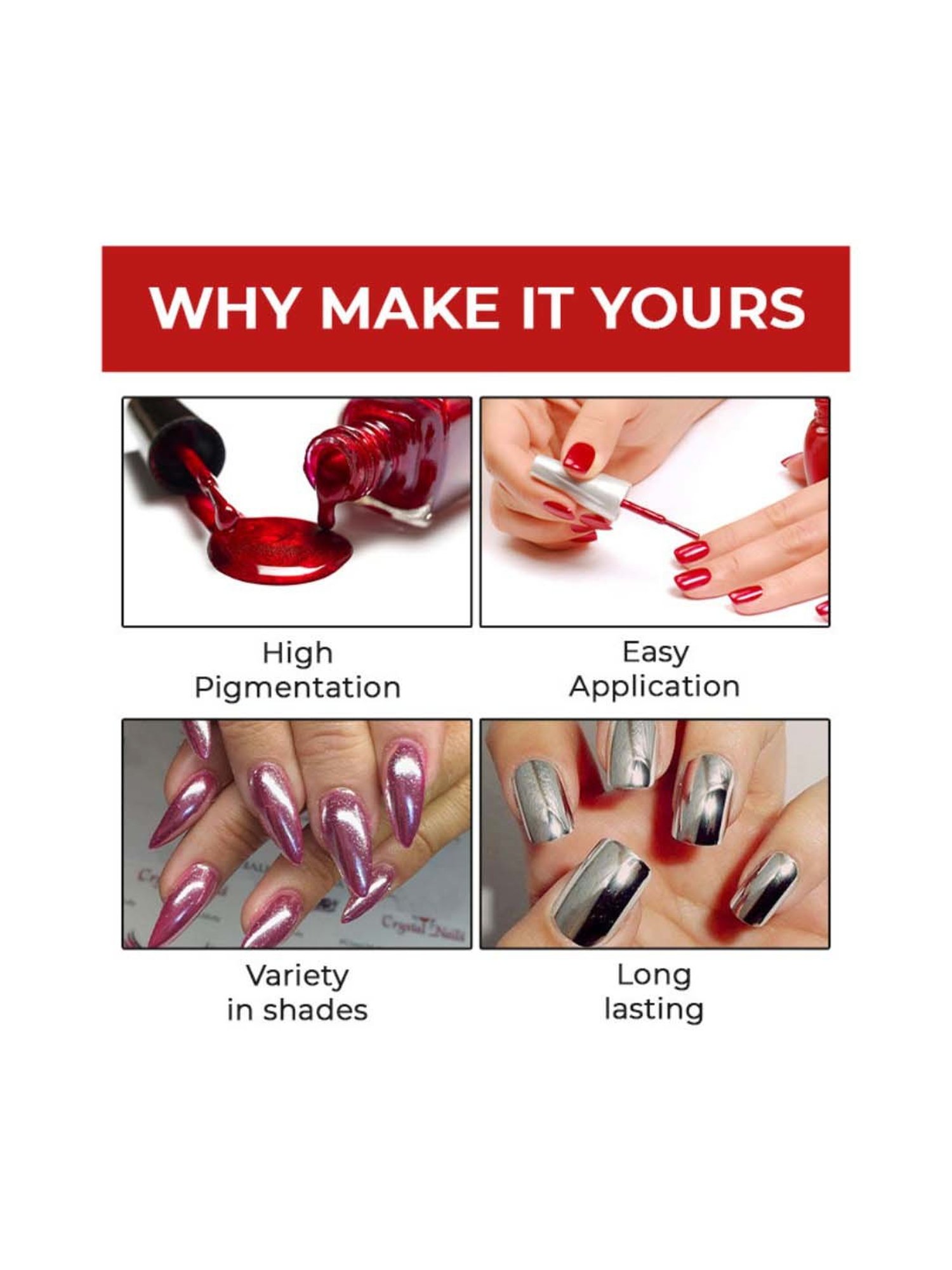 Matt Look Mirror Nail Chrome 09 Red - 12 ml