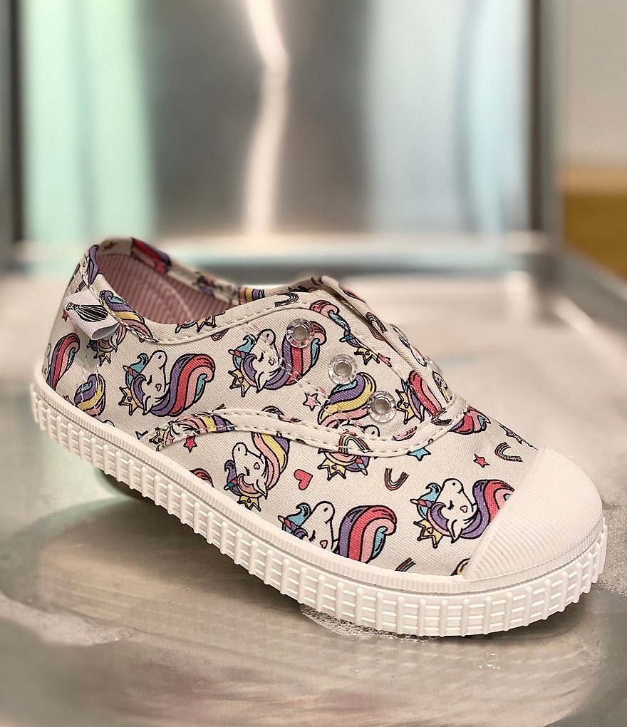Copper Key Adventure Wear Girl's Budeee-A Washable Eyelet Unicorn Print Sneakers (Youth)