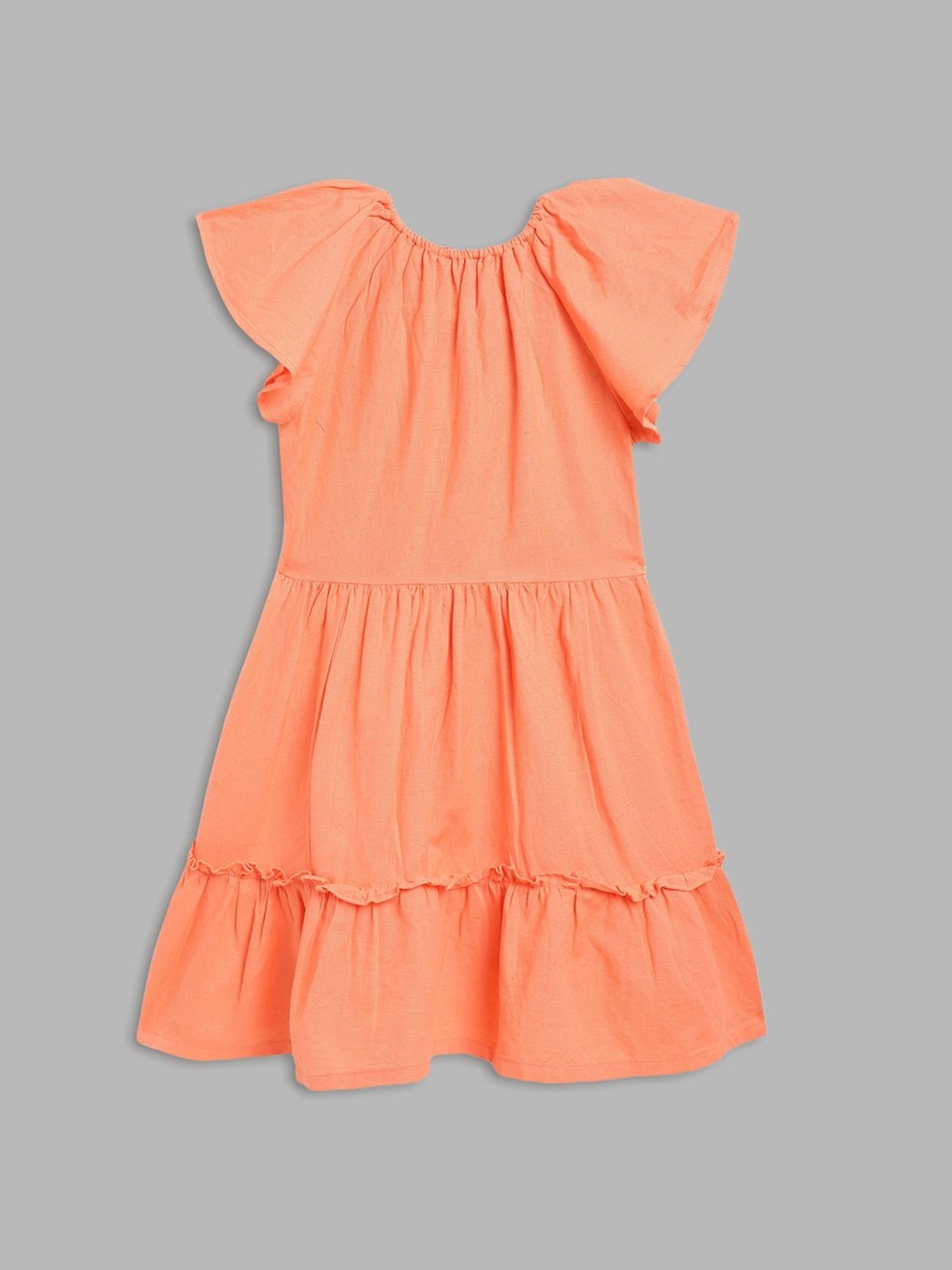Elle Kids Orange Embellished Dress