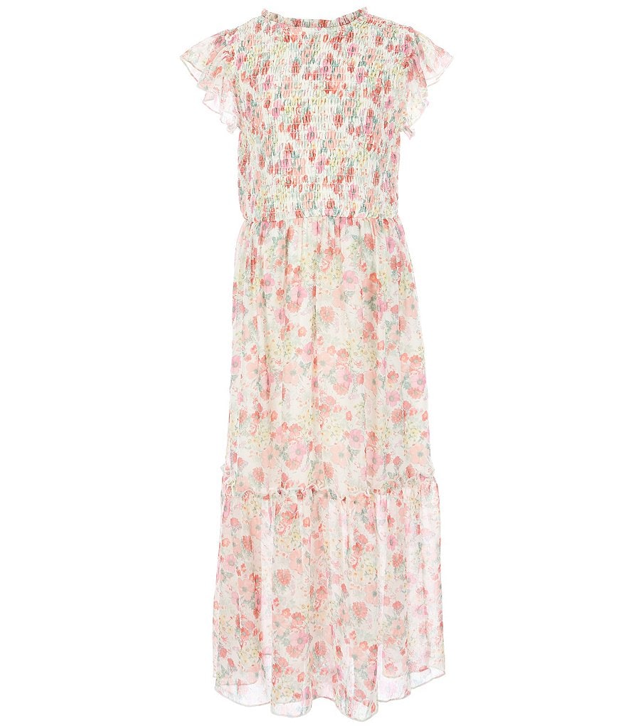 Bonnie Jean Big Girls 7-16 Tie-Dye Chiffon Tiered Maxi Dress