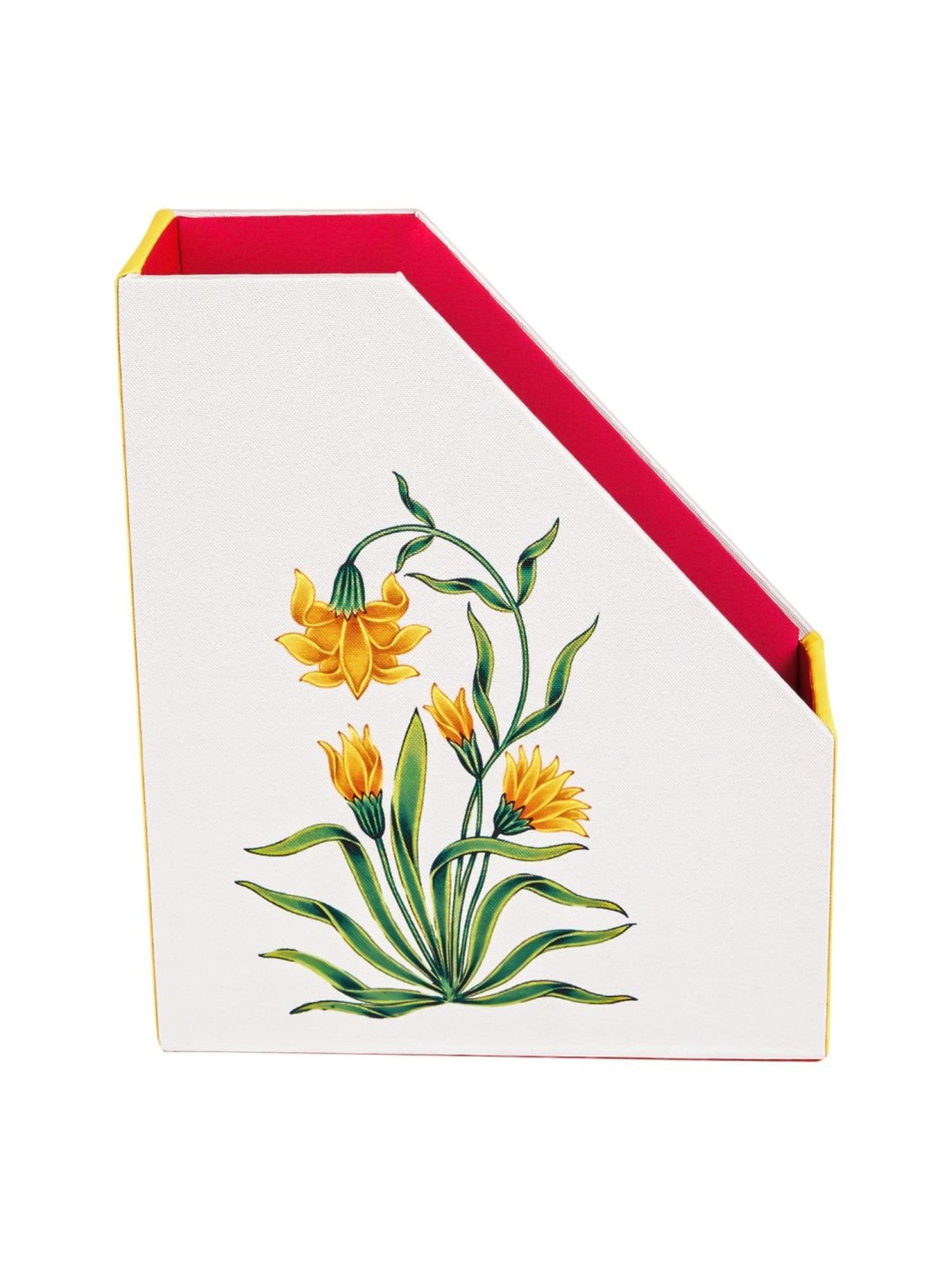 SEJ by Nisha Gupta White & Yellow Magazine Rack - Set of 1