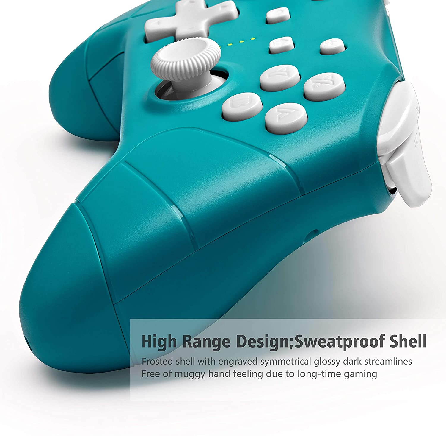 Wireless Pro Controller for Nintendo Switch/Switch Lite Console,Rechargeable Remote Gamepad Support Adjustable Turbo,Screenshot and Gyro Axis - Turquoise Blue