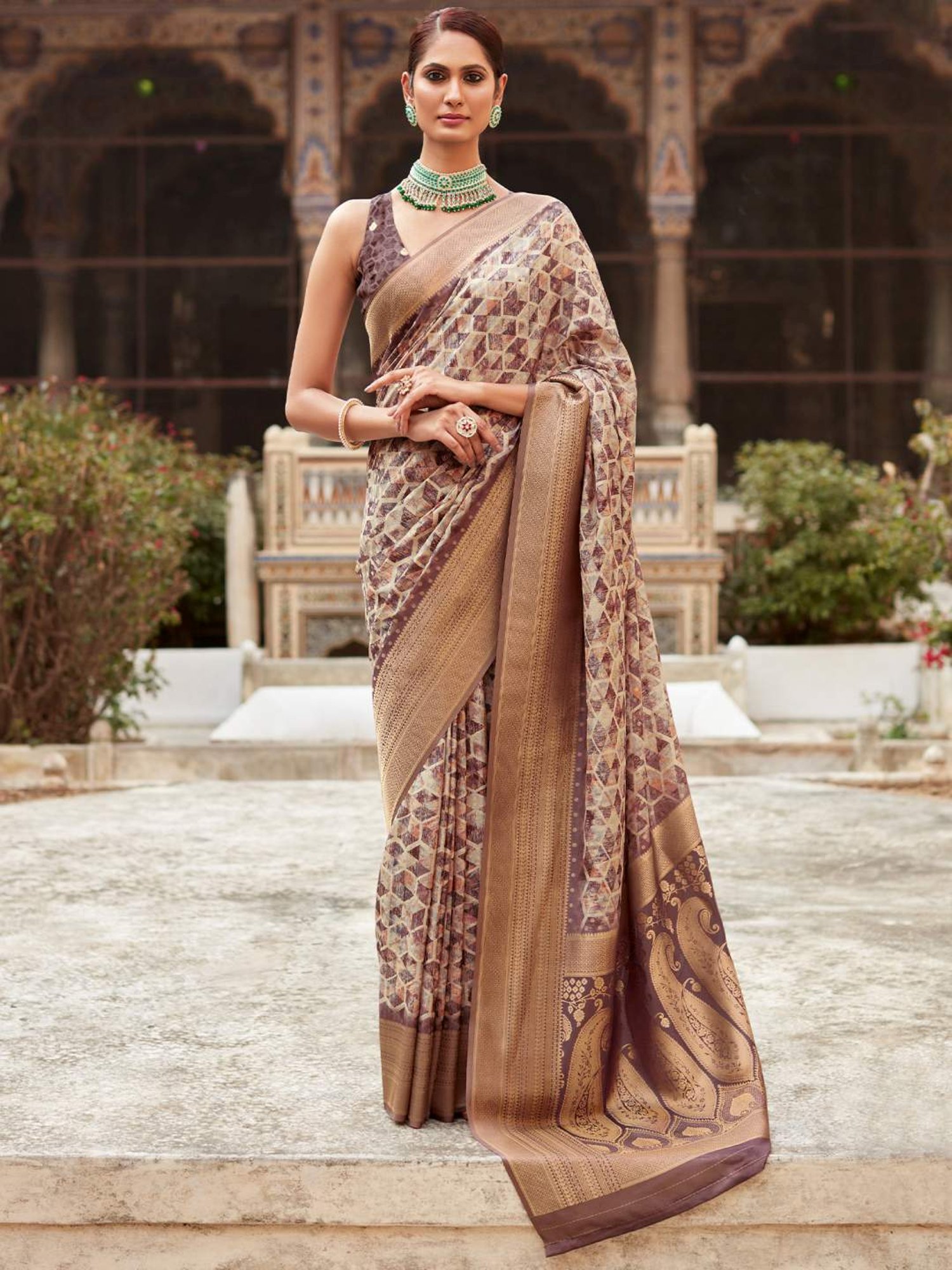 Saree Mall Purple Woven Saree With Unstitched Blouse