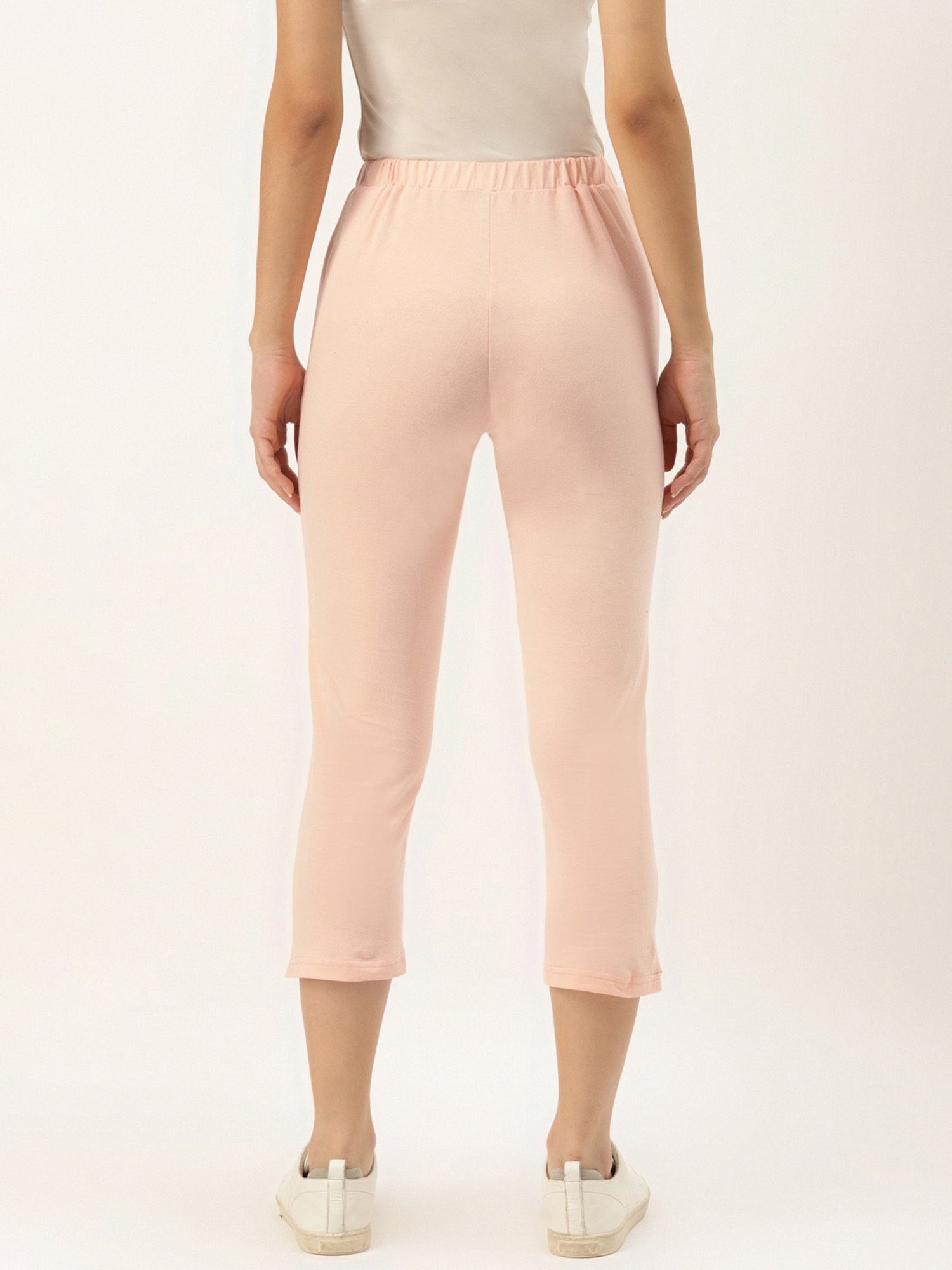 BRINNS Peach Mid Rise Cropped Capris