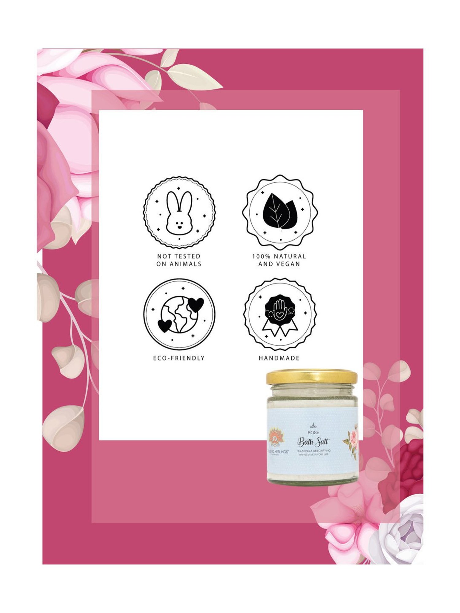 Holistic Healings By Shaveta Bath Salt Rose - 200 gm