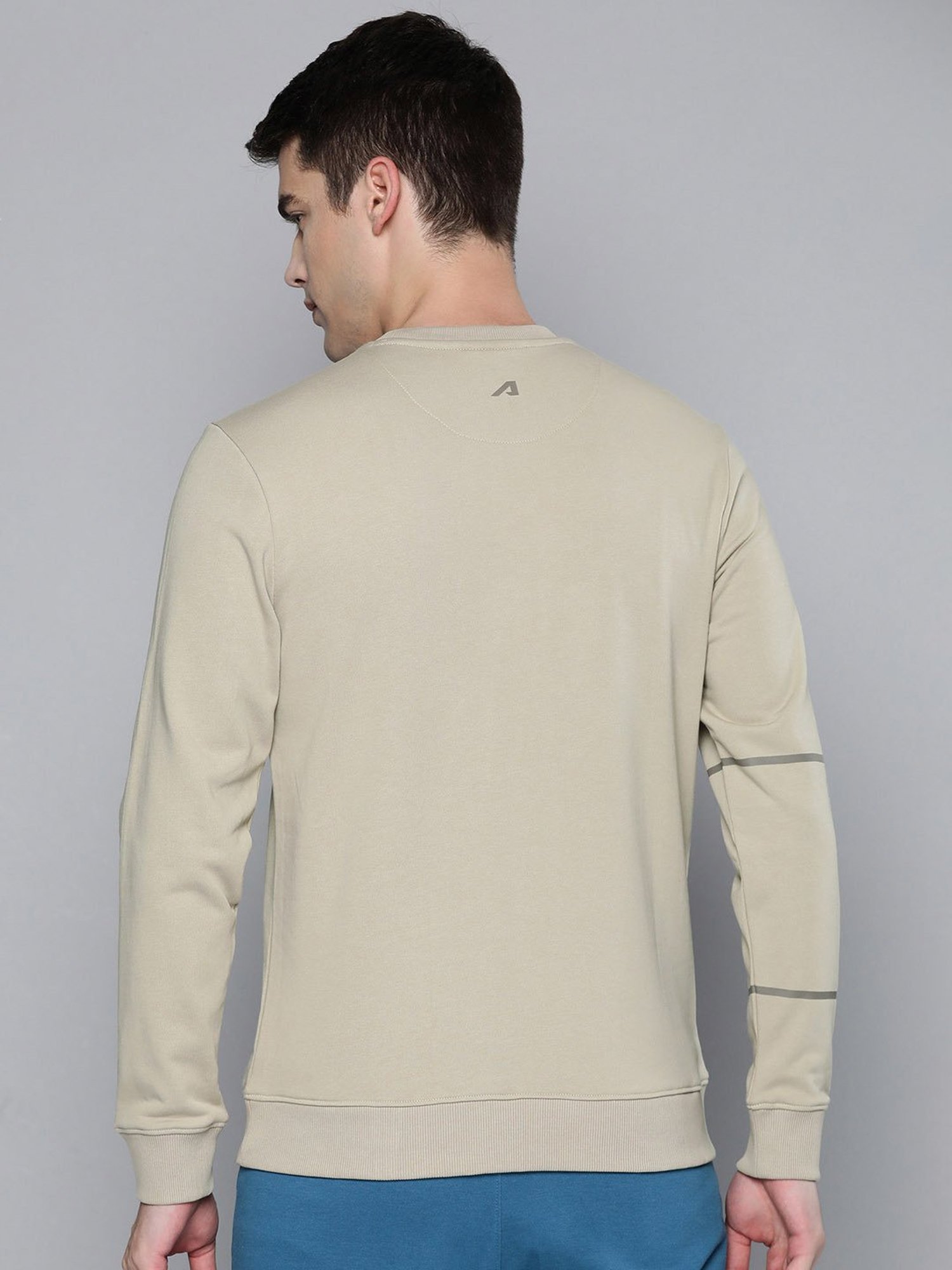 ALCIS Beige Regular Fit Printed Sweatshirt