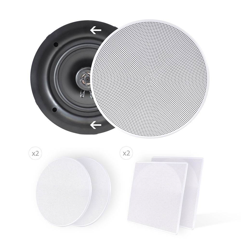 4) Pyle PDIC66 6.5" 200W 2 Way Dual In-Wall/Ceiling Home Audio Speakers Stereo