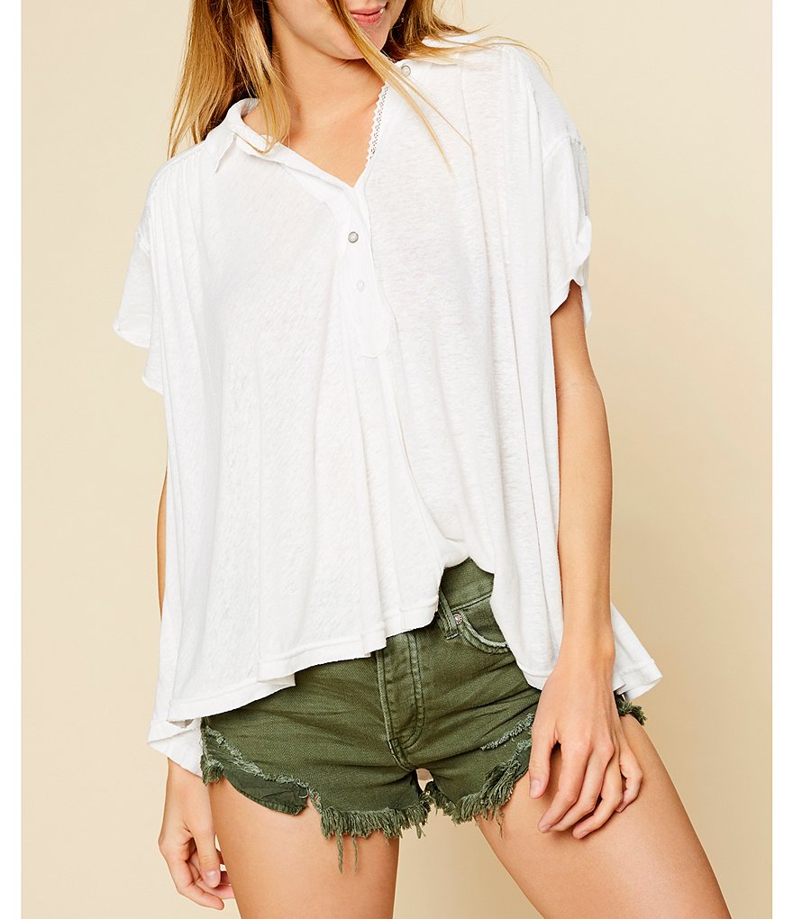 Cloth & Stone Button Side Coordinating Shorts