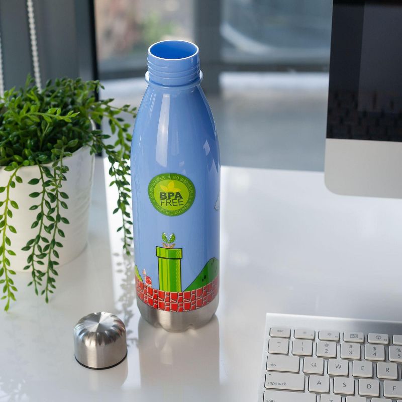 Just Funky Super Mario Bros Water Bottle |  17 oz | Mario Collectibles