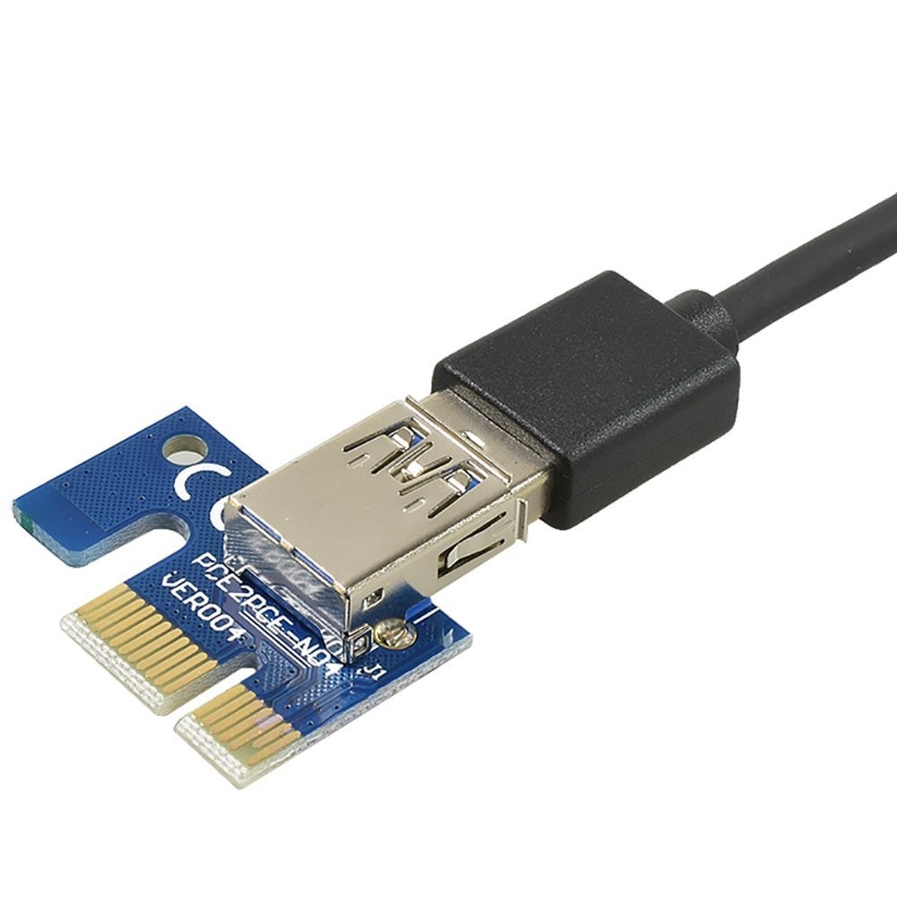 6-Pack Ver006C Mining Dedicated PCIe Riser Cable Card Adapter Cryptocurrency PCI Express 1X to 16X Extender Mining Rig 60cm USB 3.0 6Pin Power