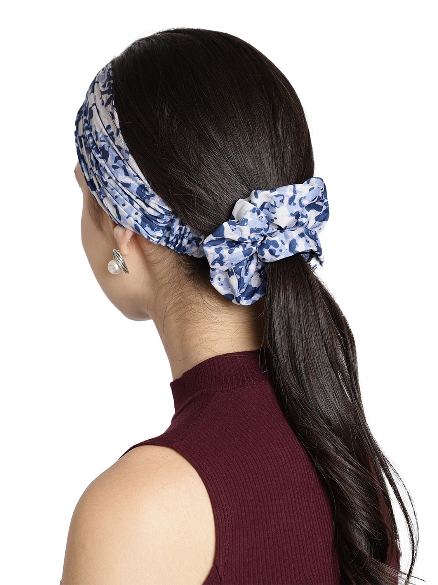 Aditi Wasan Off White Printed Head Bands Pack of 2
