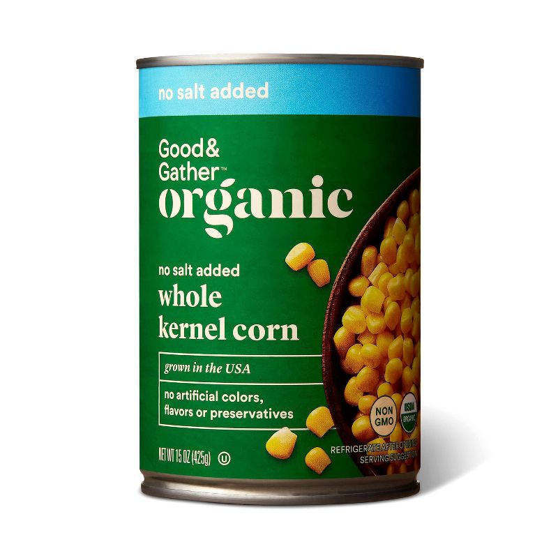 Organic No Salt Added Whole Kernel Corn - 15oz - Good & Gather™