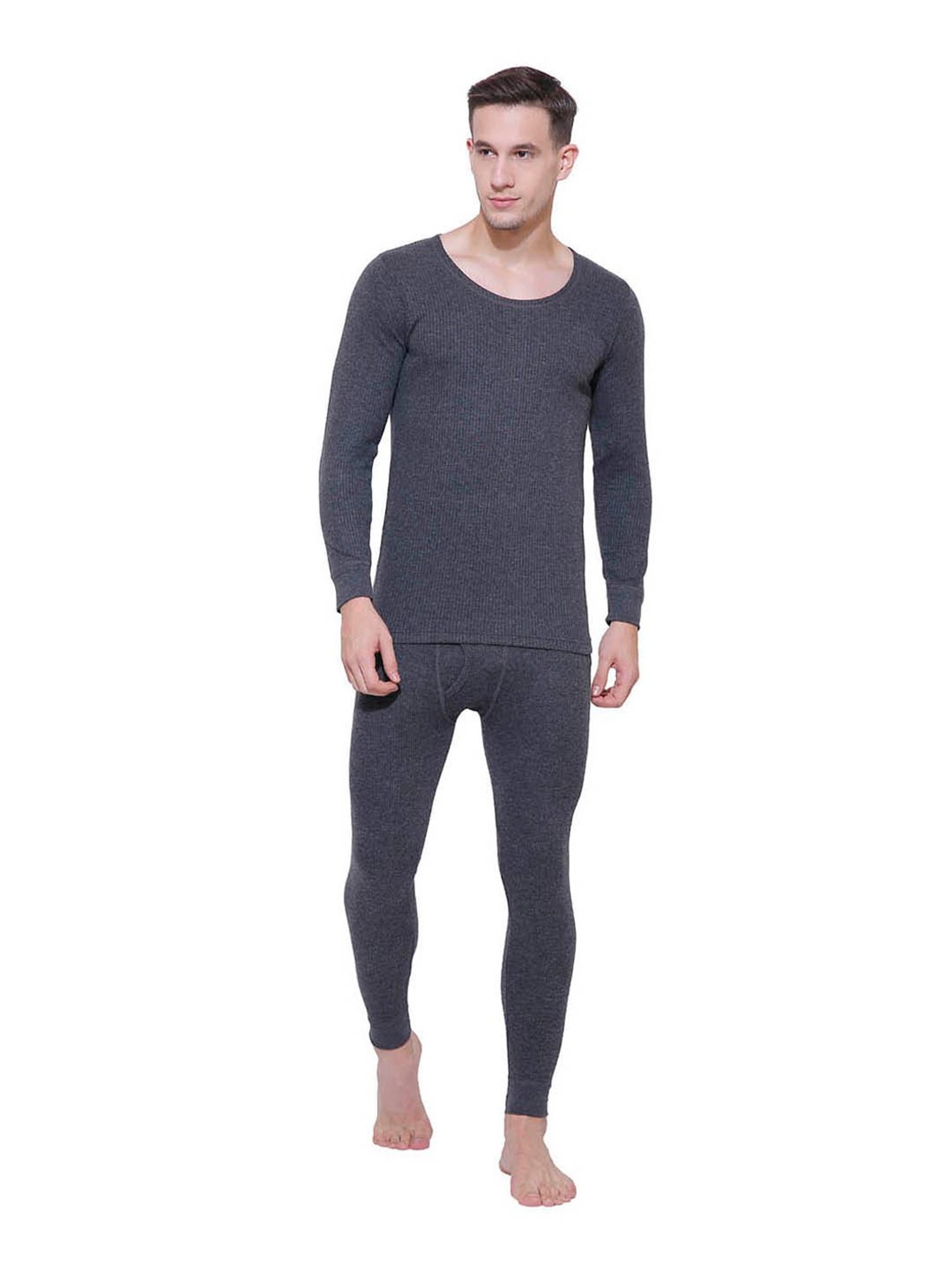 Dyca Grey Melange Regular Fit Thermal Bottom