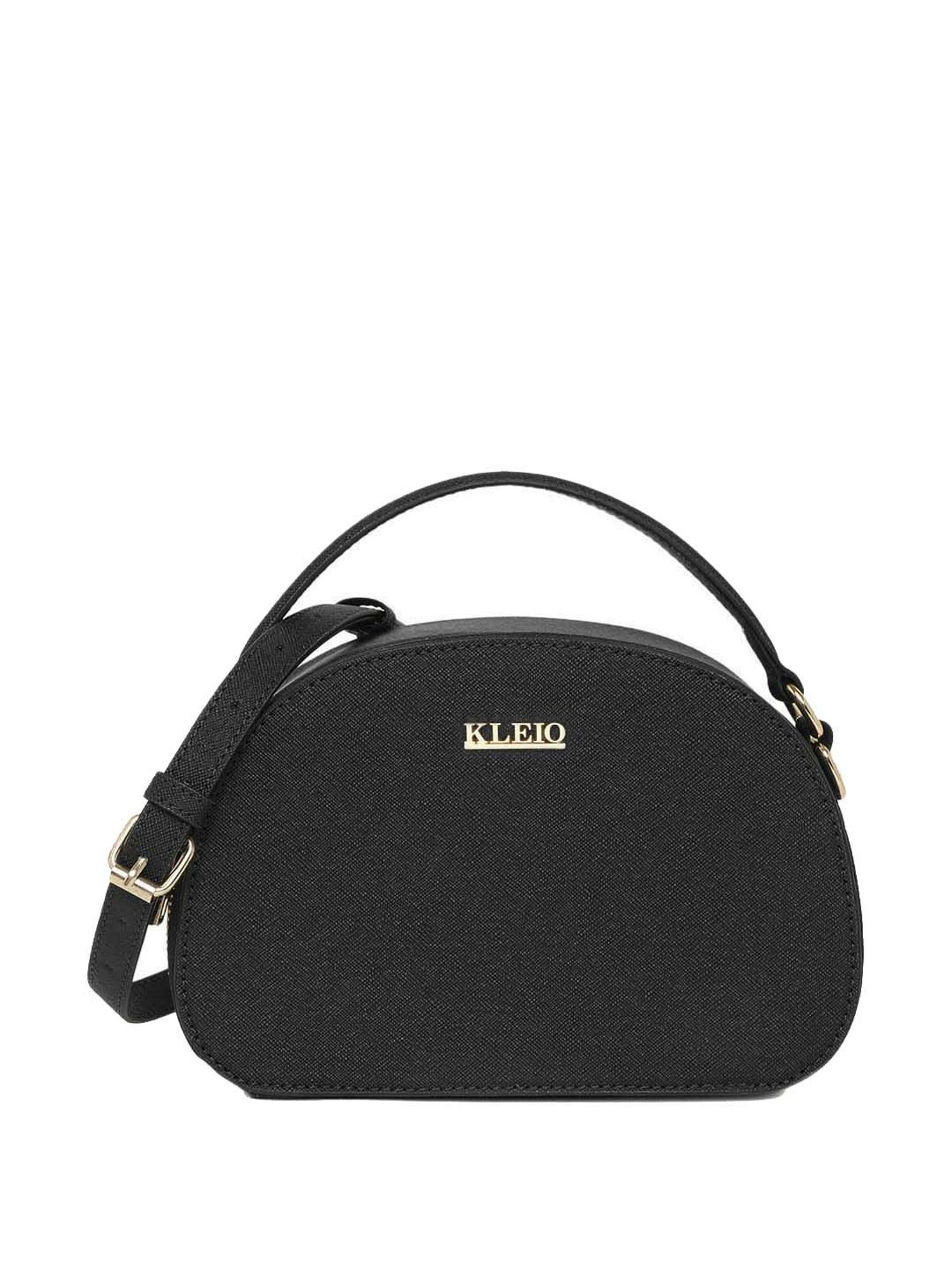 KLEIO Black Solid Small Handbag