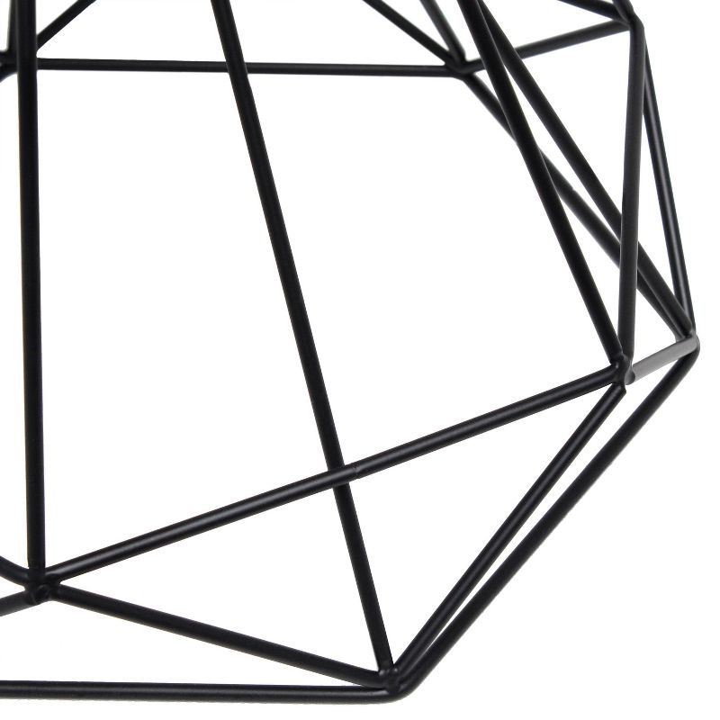 Geometric Wired Table Lamp with Fabric Shade Black - Lalia Home