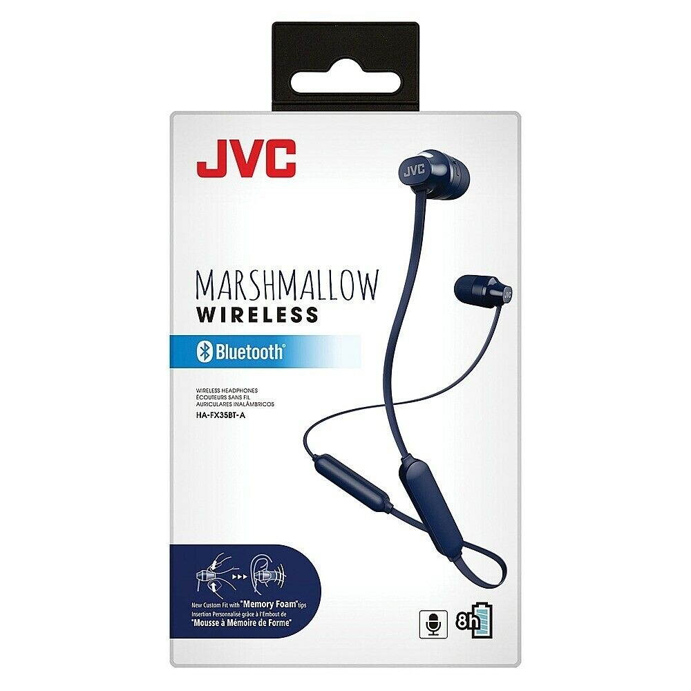 JVC - Marshmallow In-Ear Wireless Headphones with Flexible Soft-Band - Blue
