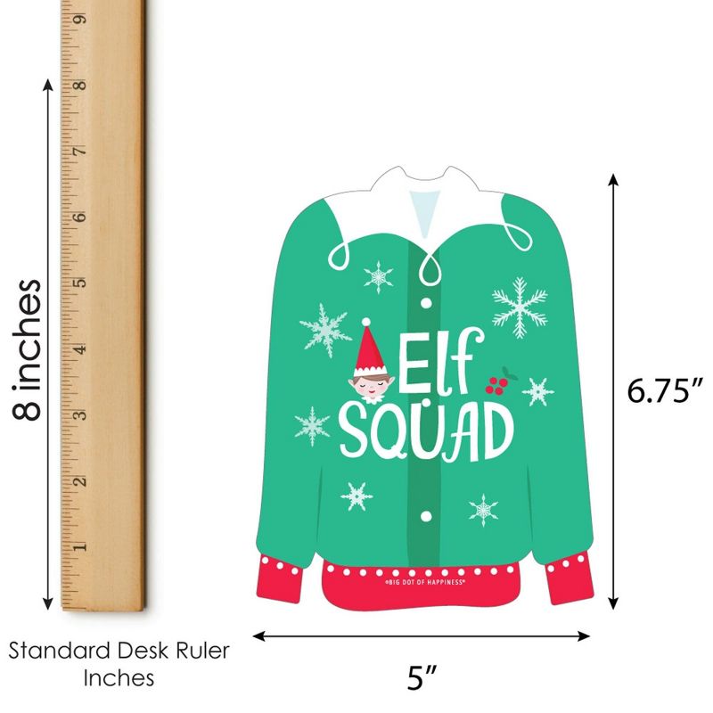 Big Dot of Happiness Elf Squad - Bingo Cards and Markers - Kids Elf Christmas and Birthday Party Shaped Bingo Game - Set of 18