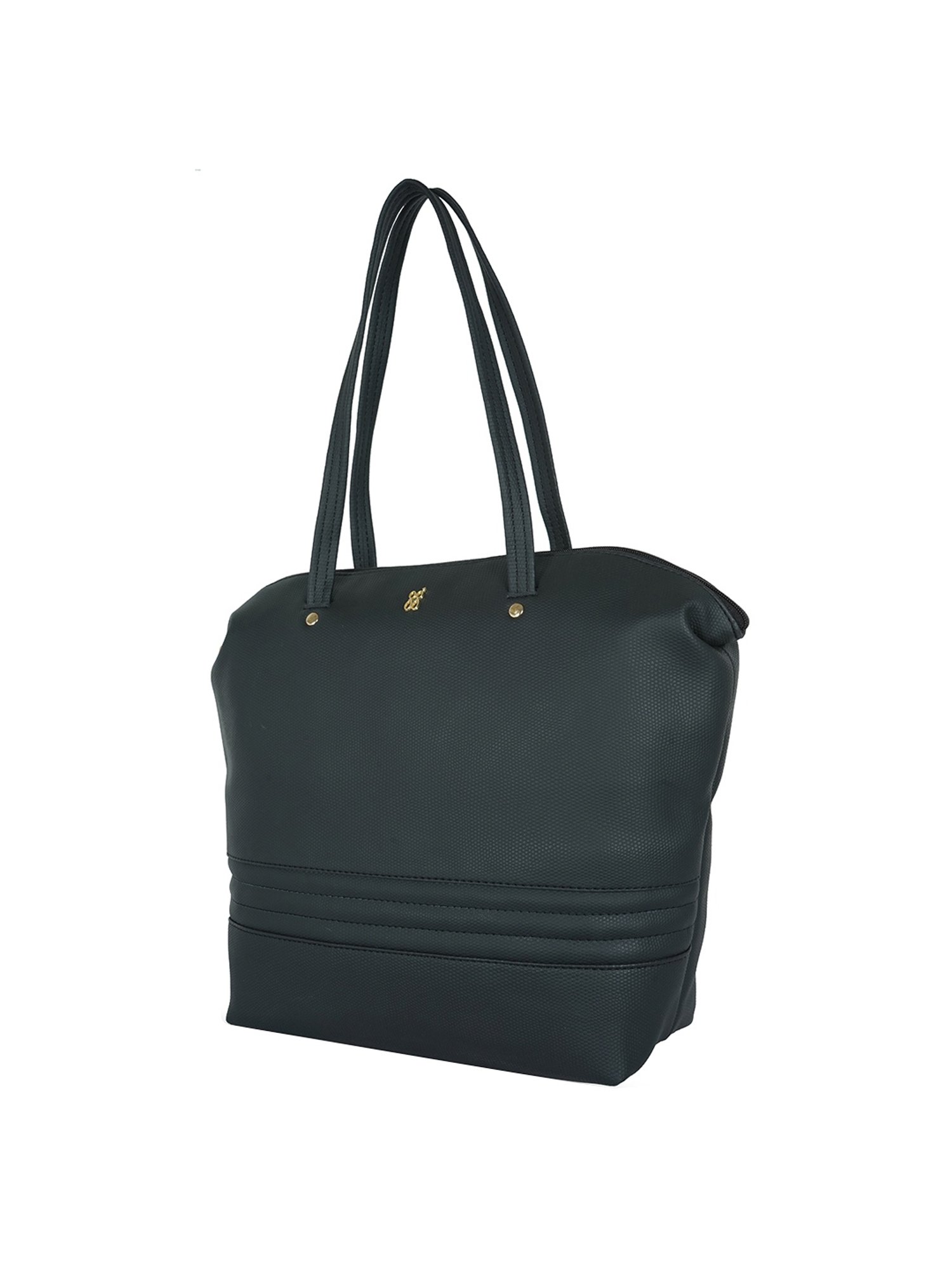 Baggit Lxe Crimp Black Textured Medium Tote Handbag