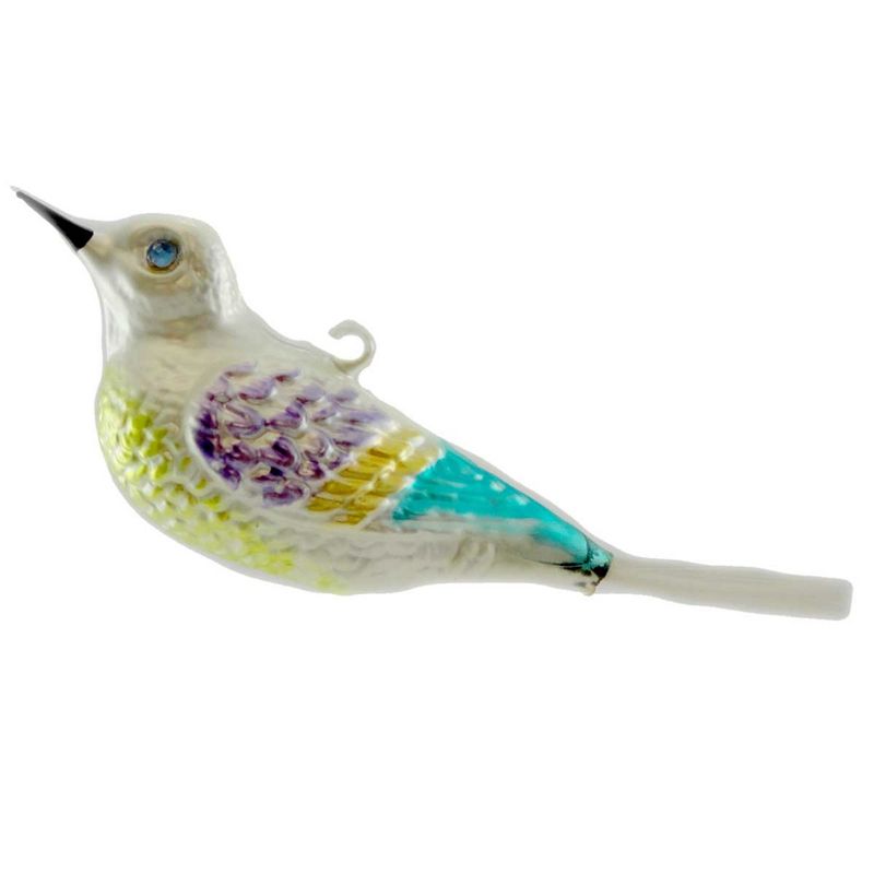 Larry Fraga Bird With Blue Eyes Christmas Ornament Nylon Tail  -  Tree Ornaments