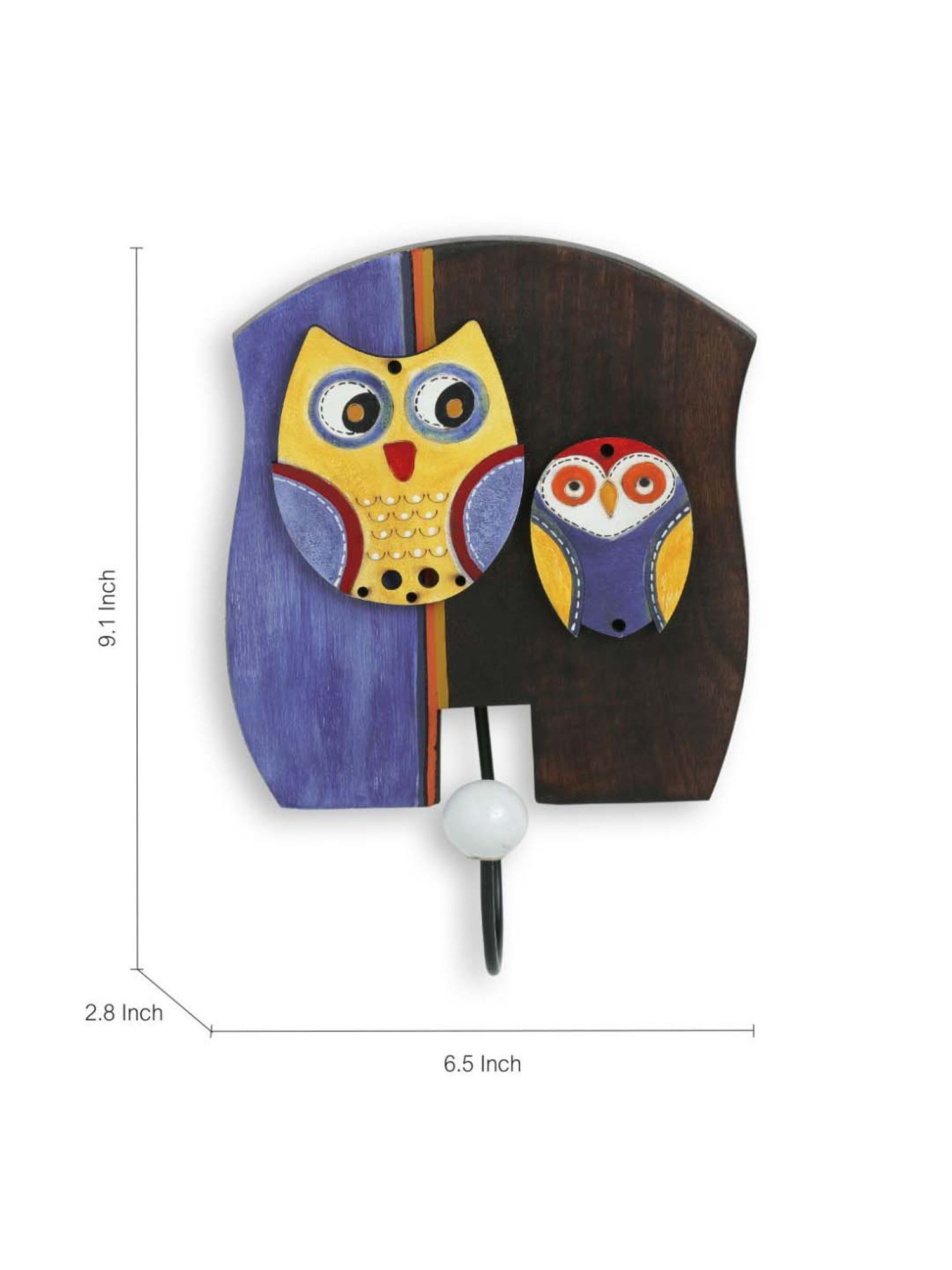 ExclusiveLane 'Twin Owl Motifs' Wall Towel Cum Cloth Hanger (1 Hook)